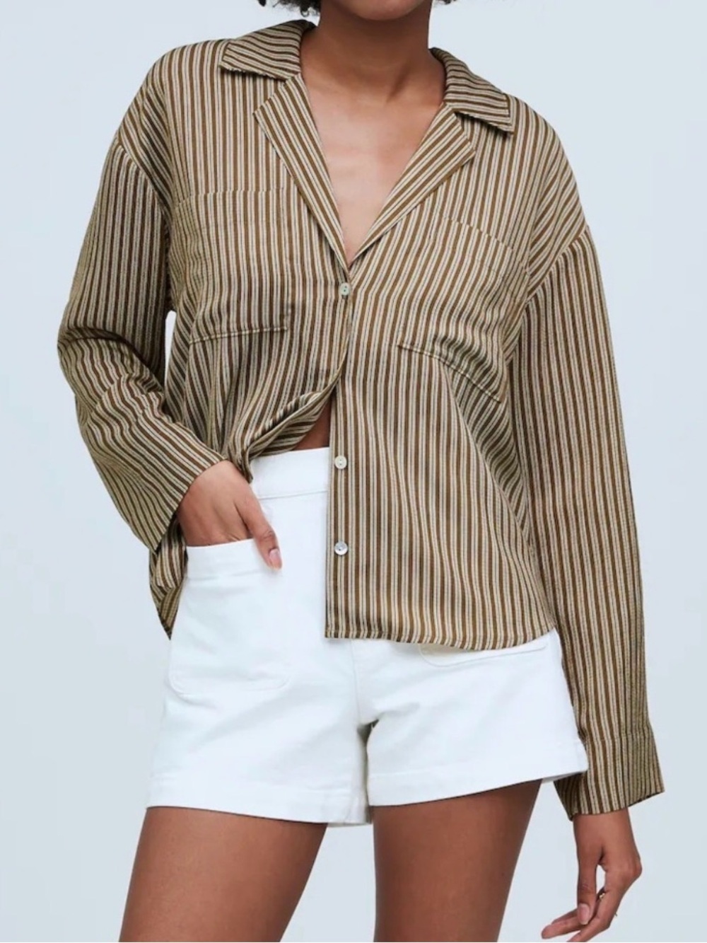 Madewell Resort Striped Shirt Blouse